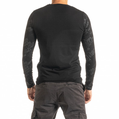 Ανδρική μαύρη μπλούζα με πριντ tr300920-22 3