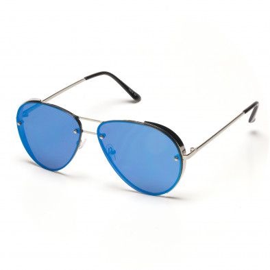 Ανδρικά γαλάζια γυαλιά ηλίου πιλότου με χρυσαφένιους φακούς καθρέφτη it250418-27 2