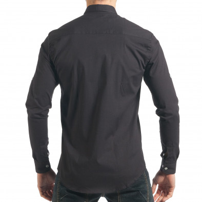 Ανδρικό μαύρο πουκάμισο Mario Puzo tsf220218-7 4