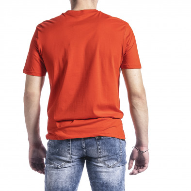 Ανδρική πορτοκαλιά κοντομάνικη μπλούζα Breezy tr270221-45 3