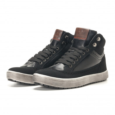 Ανδρικά μαύρα sneakers Montefiori it291117-26 3