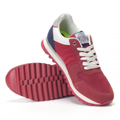 Ανδρικά κόκκινα αθλητικά παπούτσια Montefiori it250118-19 4