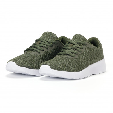 Ανδρικά πράσινα διχτυωτά αθλητικά παπούτσια  it160318-36 3