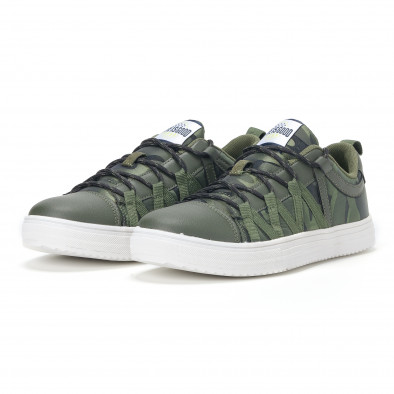 Ανδρικά πράσινα sneakers παραλλαγής με κορδόνια it160318-6 3