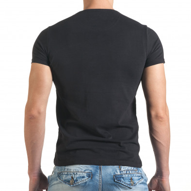 Ανδρική μαύρη κοντομάνικη μπλούζα Just Relax il140416-21 3