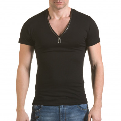 Ανδρική μαύρη κοντομάνικη μπλούζα SAW il170216-67 2