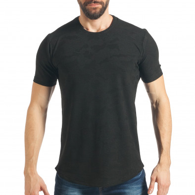 Ανδρική μαύρη κοντομάνικη μπλούζα Black Island tsf020218-31 2