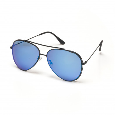 Ανδρικά γαλάζια γυαλιά ηλίου πιλότου με διπλό σκελετό it250418-42 2