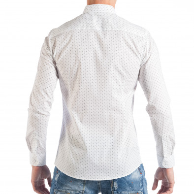 Ανδρικό λευκό πουκάμισο Oxford με S μοτίβο it050618-17 4