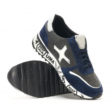 Ανδρικά γαλάζια αθλητικά παπούτσια BKS it291117-22 4