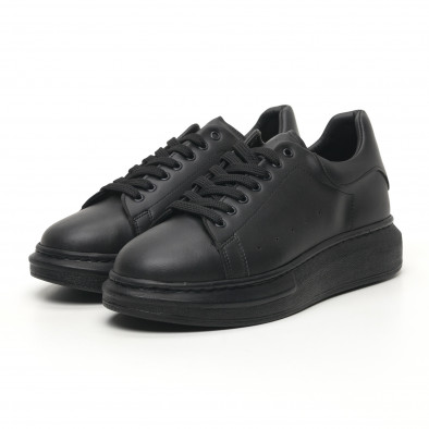 Ανδρικά μαύρα sneakers με χοντρή σόλα tr180320-33 3