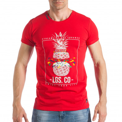 Ανδρική κόκκινη κοντομάνικη μπλούζα Lagos tsf290318-22 2