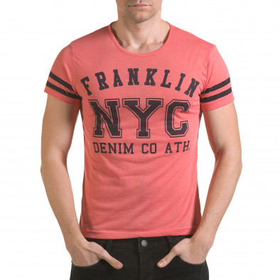 Ανδρική ροζ κοντομάνικη μπλούζα Franklin il170216-3 2