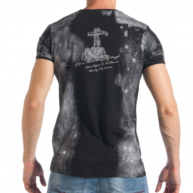 Ανδρική μαύρη κοντομάνικη μπλούζα Lagos tsf290318-17 3