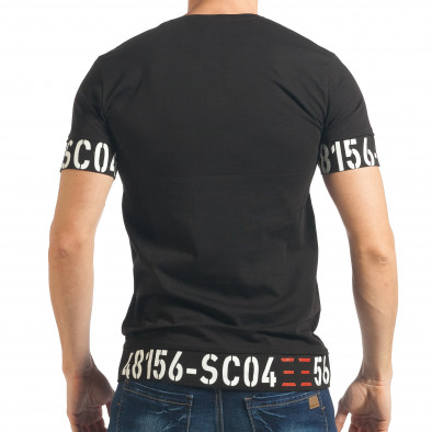 Ανδρική μαύρη κοντομάνικη μπλούζα Breezy tsf020218-16 3