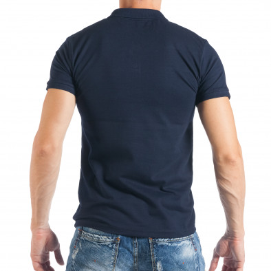 Ανδρική μπλε polo shirt με ριγέ it050618-48 3