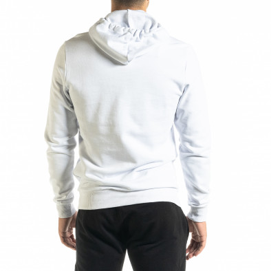 Ανδρικό λευκό φούτερ Basic με τσέπη καγκουρό tr020920-29 3