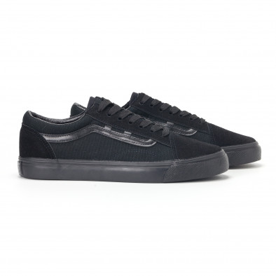 Ανδρικά μαύρα υφασμάτινα sneakers Old Skool it160318-25 3