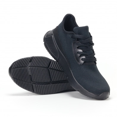 Ανδρικά μαύρα διχτυωτά αθλητικά παπούτσια  it160318-17 4