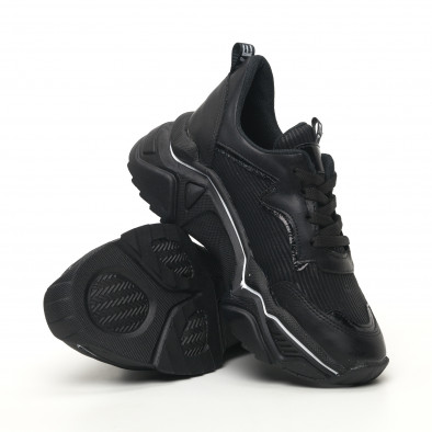Γυναικεία μαύρα sneakers Seribo tr180320-19 4