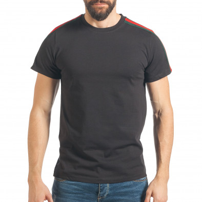 Ανδρική μαύρη κοντομάνικη μπλούζα FM it290118-109 2