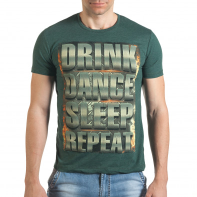 Ανδρική πράσινη κοντομάνικη μπλούζα Just Relax il140416-46 2