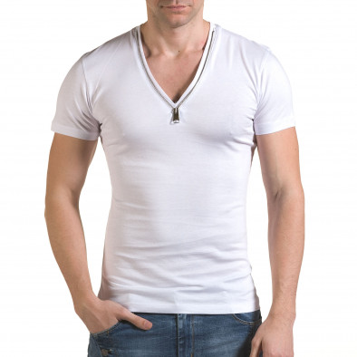 Ανδρική λευκή κοντομάνικη μπλούζα SAW il170216-65 2
