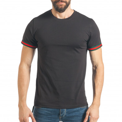 Ανδρική μαύρη κοντομάνικη μπλούζα FM it290118-108 2