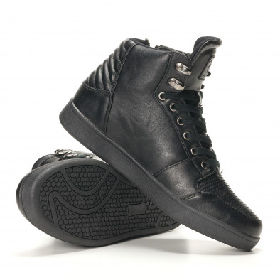 Ανδρικά μαύρα sneakers Montefiori it141016-12 4