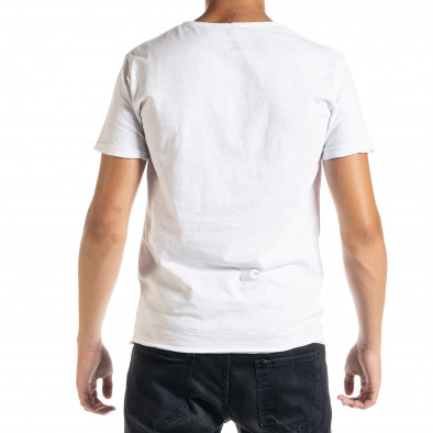 Ανδρική λευκή κοντομάνικη μπλούζα Duca Homme it010720-30 3