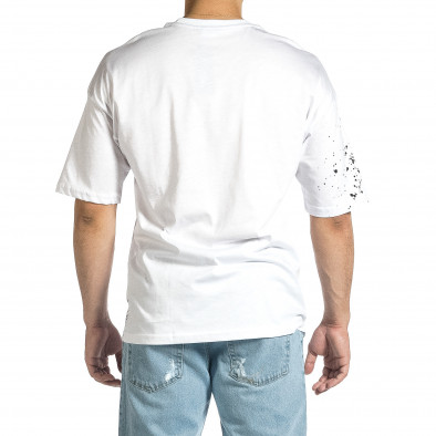 Ανδρική λευκή κοντομάνικη μπλούζα Oversize tr150521-9 4