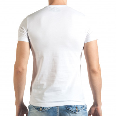 Ανδρική λευκή κοντομάνικη μπλούζα Just Relax il140416-39 3