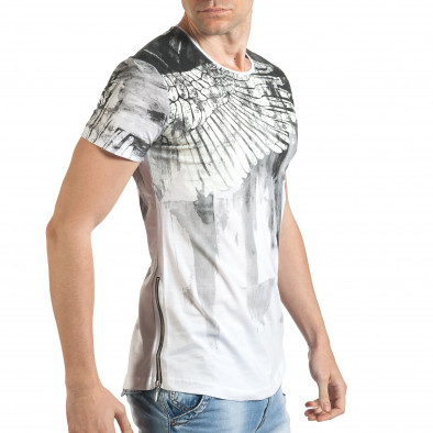 Ανδρική λευκή κοντομάνικη μπλούζα Eksi tsf140416-4 4