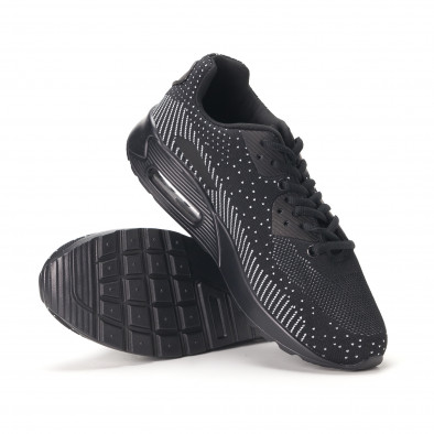 Ανδρικά μαύρα αθλητικά παπούτσια με σόλες αέρα it020618-7 4