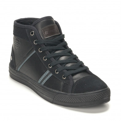 Ανδρικά μαύρα sneakers Montefiori it141016-16 3