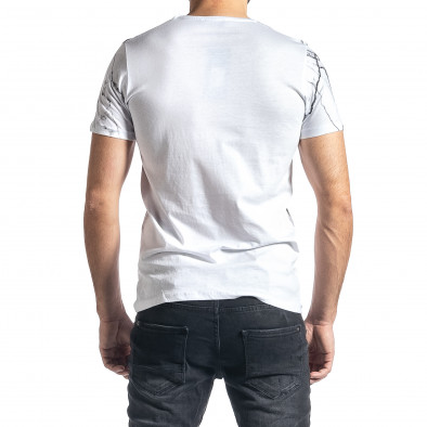Ανδρική λευκή κοντομάνικη μπλούζα Lagos tr010221-5 3