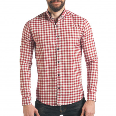 Ανδρικό κόκκινο πουκάμισο Mario Puzo tsf220218-4 2