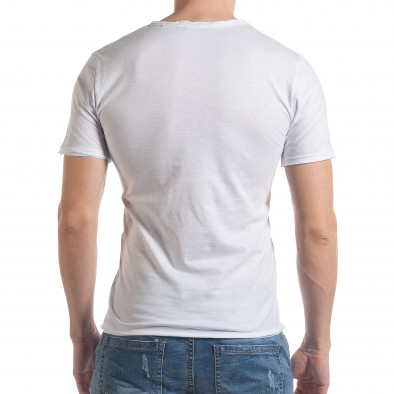 Ανδρική λευκή κοντομάνικη μπλούζα Enjoy it030217-15 3