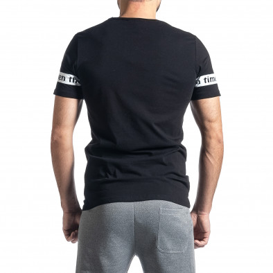 Ανδρική μαύρη κοντομάνικη μπλούζα Lagos tr010221-8 3