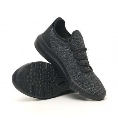 Ανδρικά μαύρα μελάνζ αθλητικά παπούτσια ελαφρύ μοντέλο it041119-6 4