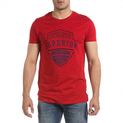Hey Boy Ανδρική κόκκινη κοντομάνικη μπλούζα Y14 it040621-13 2