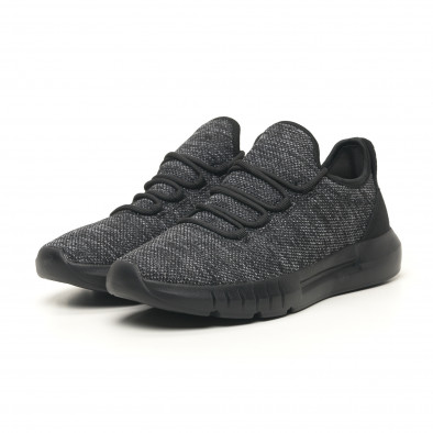 Ανδρικά μαύρα μελάνζ αθλητικά παπούτσια ελαφρύ μοντέλο it041119-6 2