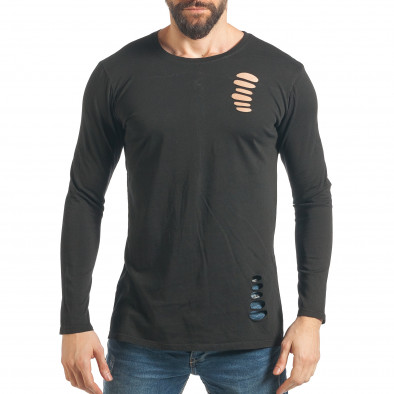 Ανδρική μαύρη μπλούζα Duca Homme it290118-103 2