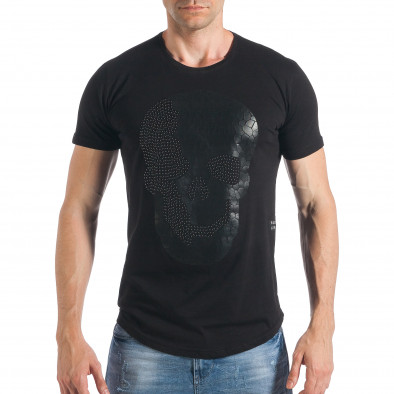 Ανδρική μαύρη κοντομάνικη μπλούζα Breezy tsf290318-24 2