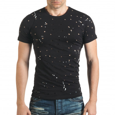 Ανδρική μαύρη κοντομάνικη μπλούζα Lagos il140416-56 2