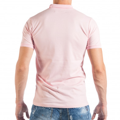 Ανδρική κοντομάνικη πόλο σε απαλό ροζ χρώμα tsf250518-35 3