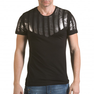Ανδρική μαύρη κοντομάνικη μπλούζα SAW il170216-51 2