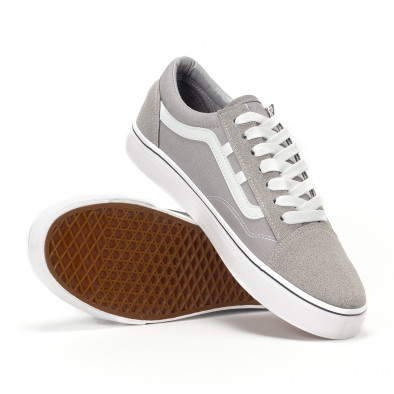 Ανδρικά γκρι υφασμάτινα sneakers Old Skool it160318-27 4