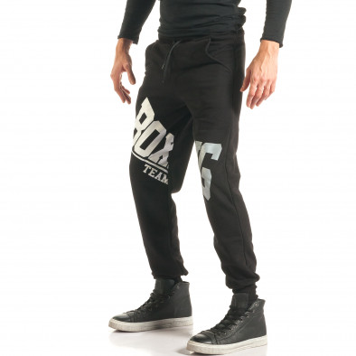 Ανδρικό μαύρο παντελόνι jogger X1 it181116-7 4