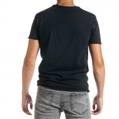 Ανδρική μαύρη κοντομάνικη μπλούζα Duca Homme it010720-25 3